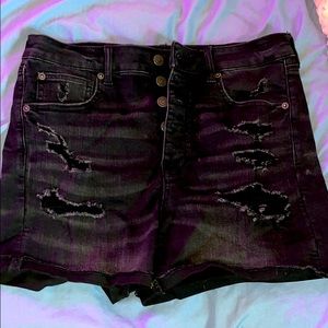 American eagle black jean shorts